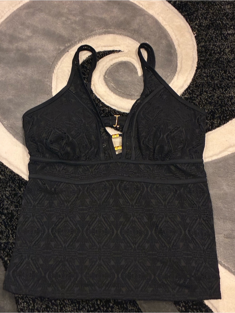 Catalina Black Swimwear Label with Teal Accent